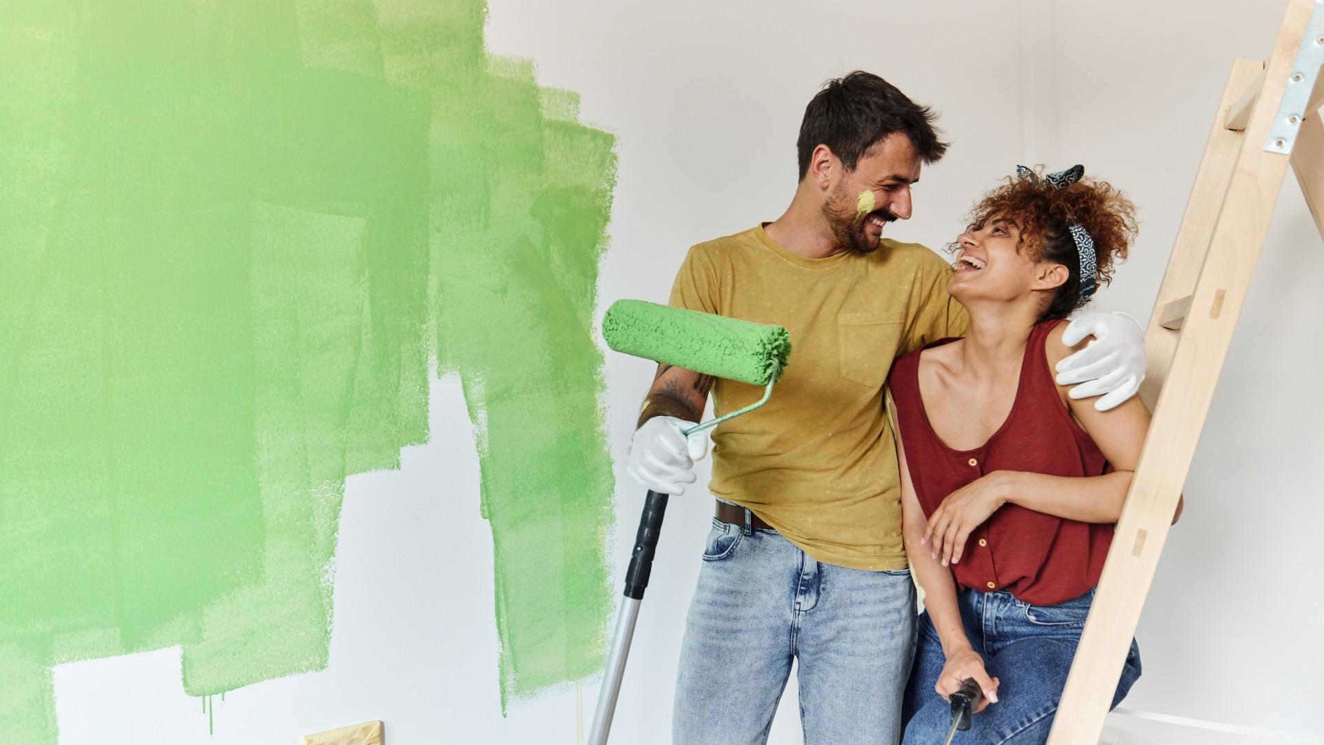 Couple remodeling their home.