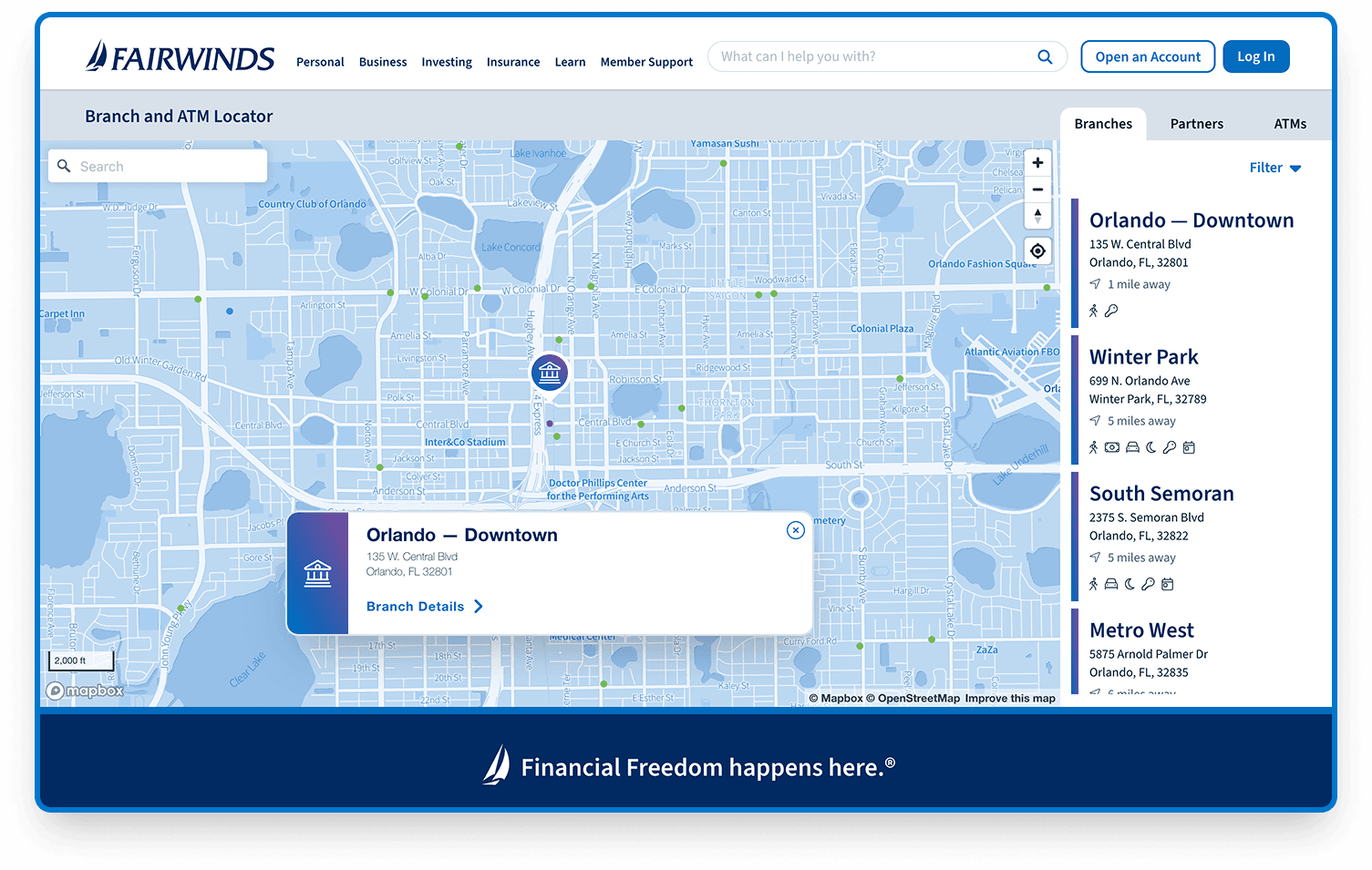 Screenshot of the FAIRWINDS Locator Page.
